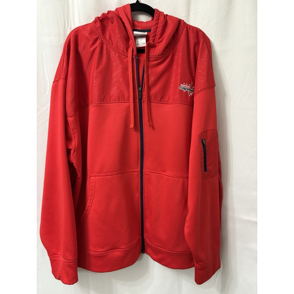 NHL Hoodie Washington Capials full zipper polyester Red Size 2XL